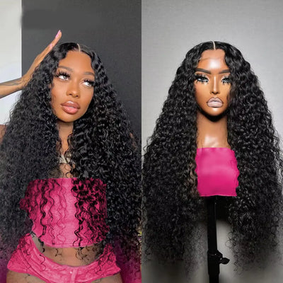 Deep Wave Lace Front Wigs Human Hair Wigs 200% Density Lace Front Wigs Human Hair 13x4 Lace Frontal Wigs Human Hair Pre Plucked with Baby Hair Human Hair Deep Curly Human Hair Wigs for Women 20 Inch - Girlz Girl