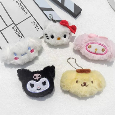 Sanrio Plush KeyChain Purse Bag Hello Kitty Doll keyring Anime Stuffed Backpack Pendant Melody Cinnamoroll Cute Wallet Girl Toy - Girlz Girl