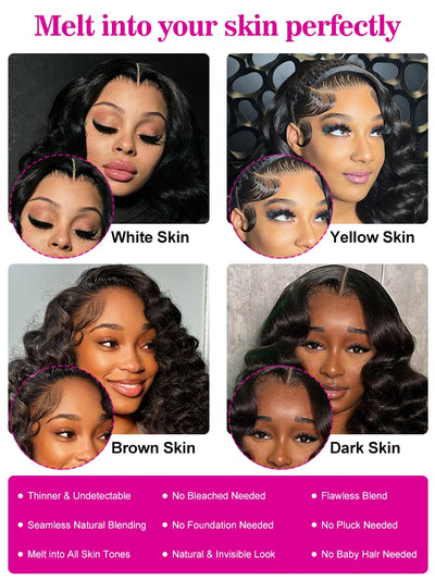 250 Density 40 Inch 13x6 HD Lace Frontal Wig Loose Wave Wig Human Hair Brazilian Loose Deep Wave Curly Wigs Human Hair For Women - Girlz Girl