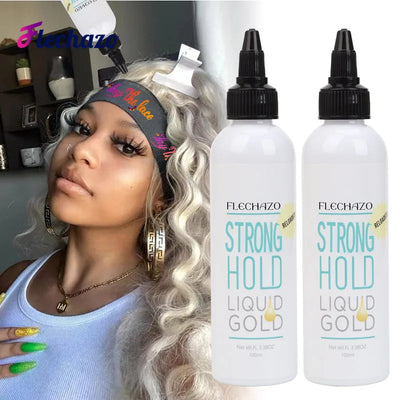 Strong Hold Liquid Gold Clear Lace Melt Wig Install Glue Dry Fast Hair Adhesive Gel Edge Control Bonding Glue Beginner Friendly - Girlz Girl