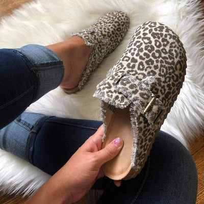 Flat Heel Round Toe Canvas Loafer Women's Vintage Clogs - Girlz Girl