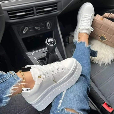 Casual Platform Women's Shoes Flat Womens Sneakers - Girlz Girl