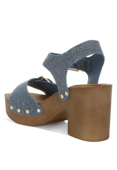 Vipasa Studded Denim Clog Sandals - Girlz Girl