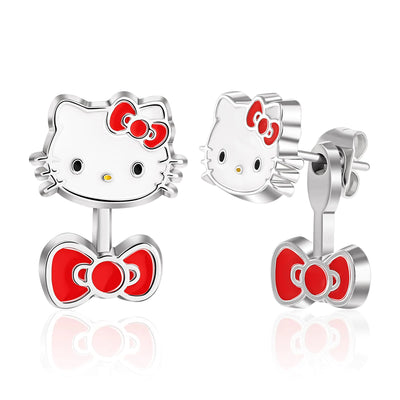 Sanrio Hello Kitty Front Back Stud Earrings - Enamel Hello Kitty Earrings Officially Licensed - Girlz Girl