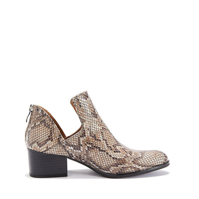 Womens Shoe - Low Heel Snakeskin Style Fredricka Booties (size 7.5) - Girlz Girl